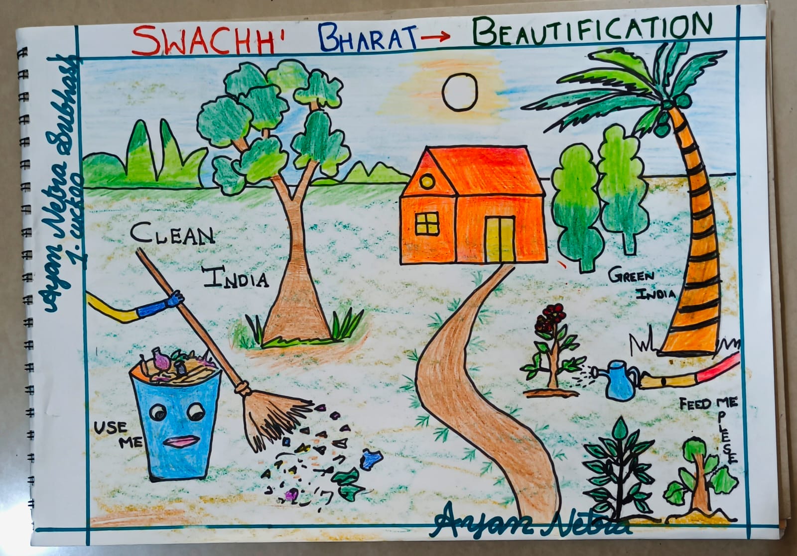 Clean India Green India Drawing/Swachh Bharat Abhiyan Poster drawing  Easy/Gandhi Jayanti Drawing. - YouTube